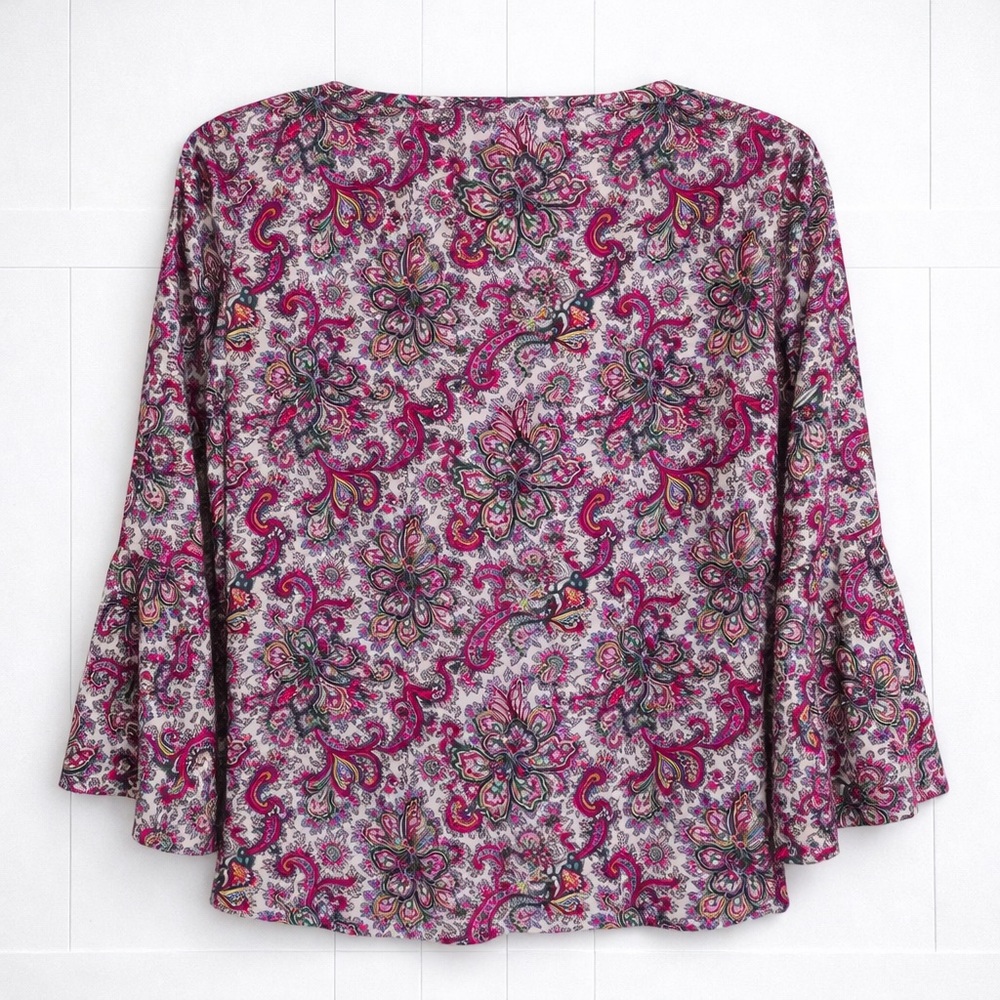 🤎 J.CREW Women's Paisley Print Top - Colorful Sz S - Picture 3 of 8